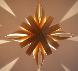 star shaped pendant lighting of cedar wood